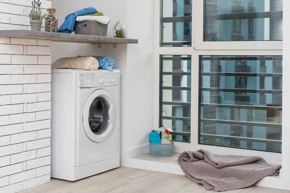 contemporary luxury laundry brand new apartment white